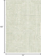 6x9 Area Rug - Large Modern Abstract Washable Non-Slip Sage Green Living Room Rug Rainbow Low-Pile Soft Floor Carpet for Bedroom Dining Room Office Nursery Home Decor
