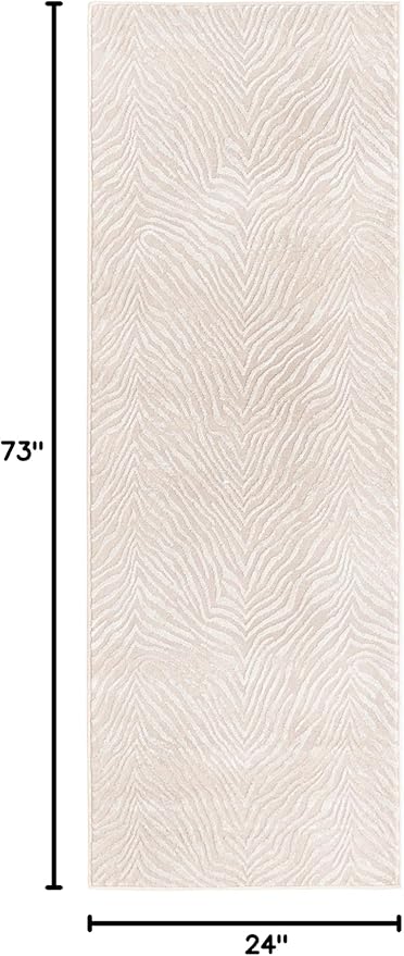 Unique Loom Finsbury Collection Area Rug - Meghan (2' x 6' 1" Runner, Ivory Beige)