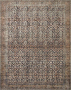 Loloi Amber Lewis Billie Collection, Ink & Salmon 2'-6" x 12'-0" Area Rug – Antique & Distressed Accent Rugs for Living Room, Bedroom, Entryway & Hallway, No Shed High Traffic Area Home Decor Rug
