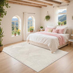 Pauwer 4x6 Washable Area Rugs for Living Room Modern Beige Solid Color Soft Fluffy Rugs for Bedroom Non Slip Boho Accent Indoor Mat Floor Carpet Cover for Kids Room Dining Room Kitchen Office, Beige