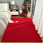 Amearea Large Modern Area Rugs for Bedroom Living Room, 5x8 Feet Red Thickened Memory Foam Rug, Fluffy Indoor Washable Rugs Non Slip Minimalist Carpet for Boys Girls Dorm Nursery Room Decor