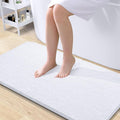 OLANLY Bathroom Rugs 40x24, Extra Soft Absorbent Chenille Bath Rugs, Rubber Backing Quick Dry, Machine Washable Bath Mats for Bathroom Floor, Tub and Shower, Home Decor Accessories, White