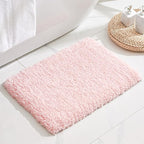 Pink Bathroom Rug 20x32 Non Slip Fluffy Bath Mat for Bathroom Floor Washable Plush Luxury Bath Rug for Tub Soft Shaggy Absorbent Shower Sink Mat