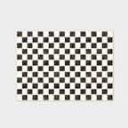 EVERGRACE Checkered Plaid Area Rug 5x7, Soft Faux Wool Rugs Washable Anti Slip Rugs Large Rug Carpet for Entryway Bedroom Living Room Hallway Kitchen Dining Room and Laundry Room, Black