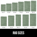 GORILLA GRIP Bath Rug Mat, Thick Soft Absorbent Chenille, Quick Dry Microfiber Mats, Rubber Backing Washable Shower Floor Rugs, US Designed Bathroom Bathmat Home Decor Accessories, 24x17 Sage Green