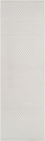 CAMILSON Modern Runner Rug 2x7 Luxury Pebble Pattern Micro Loop Hallway Rugs Soft High-Low Pile Stain Resistant Easy to Clean Non-Shedding Durable Entryway Kitchen Indoor Area Carpet (White)