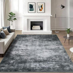 WILLSUN Washable Area Rugs, 6x9 Non-Slip Boho Large Area Rugs for Living Room, Bedroom, Machine Washable Vintage Rug, Indoor Floral Print Carpet for Home Decor, Kid & Pet Friendly Mat