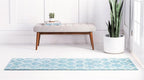 Rugs.com Lattice Frieze Collection Rug – 2' x 8' 8 Runner Light Blue Medium Rug Perfect for Living Rooms, Large Dining Rooms, Open Floorplans