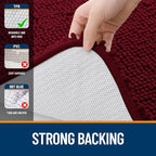 OLANLY Bathroom Rugs 47x24, Extra Soft Absorbent Chenille Bath Rugs, Rubber Backing Quick Dry, Machine Washable Bath Mats for Bathroom Floor, Tub and Shower, Home Decor Accessories, Burgundy