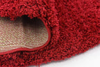 Unique Loom Solid Shag Collection Area Rug (6' 1" Round, Cherry Red)