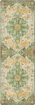 Lahome Bohemian 2x6 Washable Hallway Runner Rug, Kitchen Runner Rugs Non Skid Washable, Floral Medallion Soft Bathroom Carpet Runners for Laundry Room Bedroom Foyer Entryway, Yellow/Green/Multi