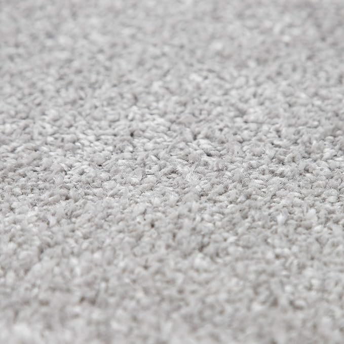 Paco Home Solid Area Rug in Silver Modern Plain Design, Size: 4'7" x 6'7"