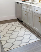 Rugs.com Lattice Frieze Collection Rug – 5' x 8' Ivory Medium Rug Perfect for Living Rooms, Large Dining Rooms, Open Floorplans