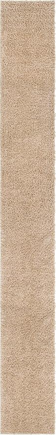 Unique Loom Davos Shag Collection Area Rug - Solid (2' 7" x 20' Runner, Linen)
