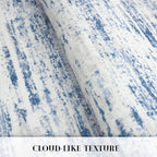 Modern Abstract Runner Rug 2x6, Blue White Washable Kitchen Runner Non-Slip Soft Hallway Rug Runner Thin Print Faux Wool Carpet for Entryway Bedroom Laundry Room Indoor Home Decor