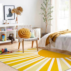 Lahome 8 x 10 Area Rugs for Living Room - Soft Cute Rugs for Bedroom 8x10 Non-Slip Low-Pile Large Nursery Rug, Boho Rainbow Sun Print Indoor Floor Carpet Rugs for Office Classroom (8'x10', Yellow)