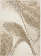 LUXE WEAVERS Spiral Abstract Beige 5x7 Area Rug