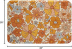 Erosebridal Hippie Flower Bath Rugs Groovy Birthday Decorations Bathroom Mats Cute Rainbow Floral Bath Carpets 20x32 for Girls Women Bedroom Decor Retro 70s Theme Floor Mats