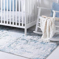 Rugs.com Leipzig Collection Area Rug – 7X10 Blue Low-Pile Rug Perfect for Bedrooms, Dining Rooms, Living Rooms