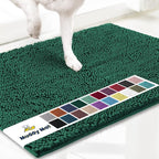 Muddy Mat® | Super Absorbent Door Mat Indoor, Microfiber Quick Dry Chenille Entryway Rug, Non-Slip Front Door Mat, Indoor Mats for Entryway, Machine Washable Pet Rug, Dark Green XXXL 72"X48"