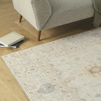 Revival Rugs Nimbus 8'x10' Zero-Shedding Area Rug for Living Room Bedroom - Oeko-TEX Certified, Low Pile, Spot Clean, Cornflower, Yellow Beige
