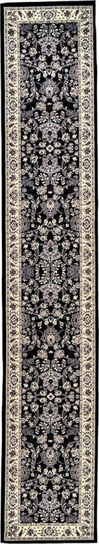 Unique Loom Sialk Hill Collection Area Rug - Washington (2' 11" x 16' 5" Runner Black/Gray)