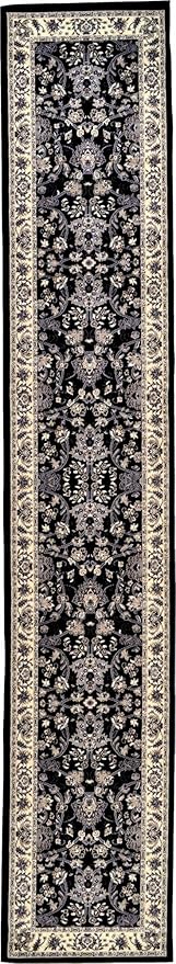 Unique Loom Sialk Hill Collection Area Rug - Washington (2' 11" x 16' 5" Runner Black/Gray)