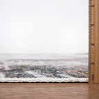 Bloom Rugs Washable Non-Slip 6' x 9' Rug - Tan/Brown/Blue Modern Floral Area Rug for Living Room, Bedroom, Dining Room, and Kitchen - Exact Size: 6' x 9'