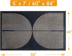 Modern Rainbow Area Rug 5x7 Black Cozy Soft Stain Resistant Non-Slip Non-Shedding Washable Rug, Farmhouse Rug for Living Room Dining Room Bedroom Balcony