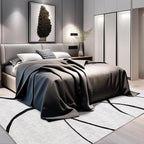 YIHOUSE Modern Washable 8'x10' Area Rug for Living Room Bedroom - Large Abstract Black and White Rug Non-Slip Ultra-Thin Home Decor,Curve,8x10ft