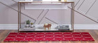 Unique Loom Trellis Frieze Collection Area Rug - Geometric (2' x 13' 1" Runner, Red/ Ivory)