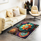 Vintage Mandala 3 x 5 Area Rug Victorian Decor Damask Rugs for Living Room | Antique Decor Boho Floral Washable Rug, Bohemian Paisley Medallion Carpet Indoor Floor Mat