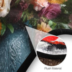 Round Washable Area Rug Non-Slip, Soft & Cozy Beautiful Flower Design Indoor/Outdoor Floor Decor for Living Room, Bedroom, Entryway
