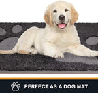 PURRUGS Dirt Trapping Door Mat 33.5" x 59", Non-Skid/Slip Machine Washable Microfiber Entryway Rug, Dog Doormat, Super Absorbent Welcome Mat for Muddy Wet Shoes and Paws, Charcoal
