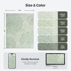 WITSHOCK 10x14 Washable Rug for Living Room,Modern Floral Distress Print Pattern Area Rugs,Stain Resistant with Non Slip Backing Carpet for Dining Room,Bedroom & Home Decor,Green/Light Green