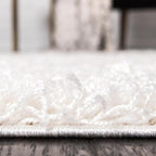 Unique Loom Solid Shag Collection Area Rug (4' Octagon, Snow White)