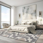 Rugshop Cozy Moroccan Trellis Gray/Cream 7'10" X 10' Indoor Shag Area Rug