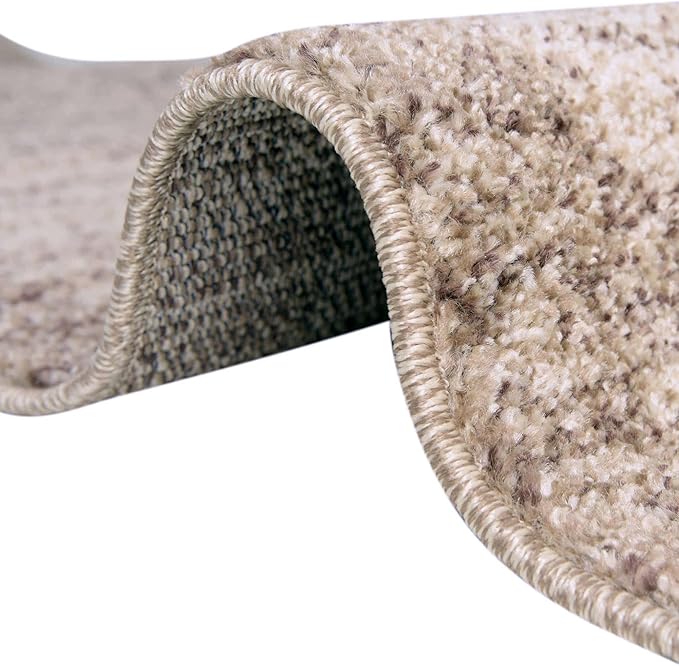 Rugs.com Angelica Collection Rug – 6 Ft Runner Beige Medium Rug Perfect for Hallways, Entryways