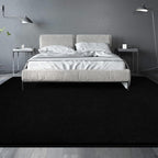 Large Area Rugs for Living Room Bedroom, 7x10 Feet Black Rug, Minimalist Modern Shag Rug, Soft Thick Comfy Memory Foam Indoor Carpet, Non-Slip Washable Rug for Boys Girls Dorm Nursery Room Home Decor