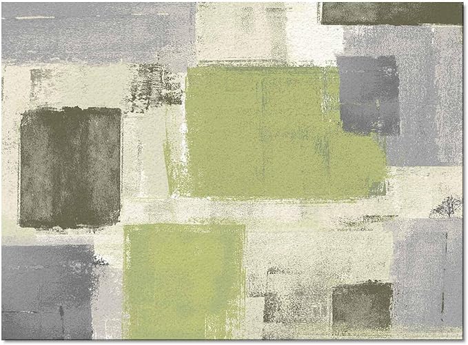 Sage Green Rectangular Area Rugs for Living Room Bedroom 5 x 6.9 ft Abstract Paint Texture Modern Art Non-Shedding Soft Low Pile Rug Non Slip Washable Rug for Nursery Entryway Playroom