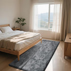 Soft Runner Rugs for Bedroom, Dark Grey 2x6 Area Rugs Fluffy Rug Shaggy Area Rug Carpet, Bedside Rug for Living Room Bedroom Kids Room Home Decor