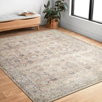 Loloi Hathaway Collection HTH-03 Java/Multi 5'-0" x 7'-6", .25" Thick Area Rug, Soft, Durable, Printed, Modern, Low Pile, Non-Shedding, Easy Clean, Living Room Rug