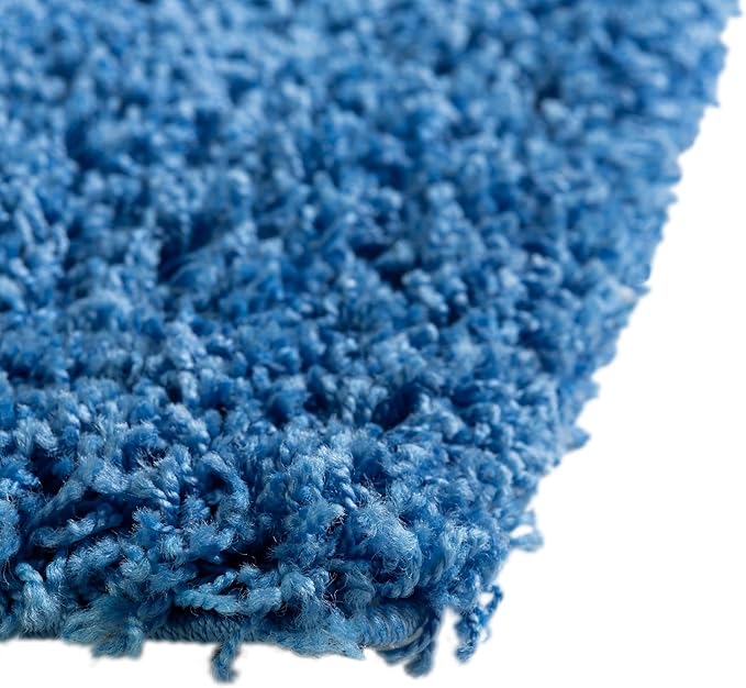 Unique Loom Solid Shag Collection Area Rug (9' x 12' 2" Rectangle, Periwinkle Blue)