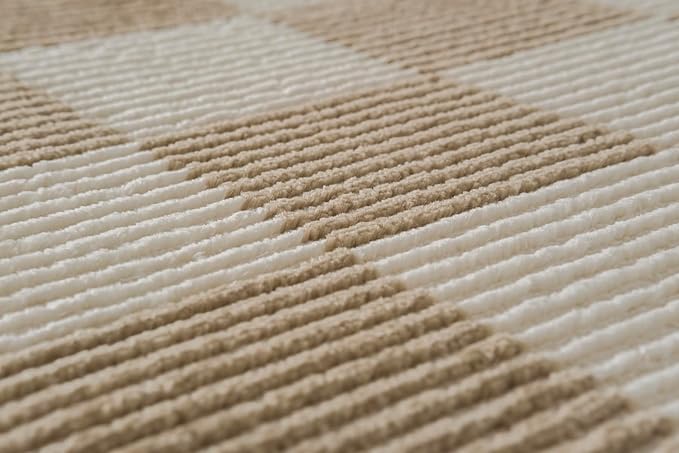 Revival Rugs Gambit 3'x5' Machine Washable Area Rug for Kitchen Bedroom - 100% Recycled Oeko-TEX Certified, Medium Pile, Camel, Beige