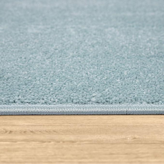 Paco Home Solid Area Rug in Light Blue Modern Plain Design, Size: 4'7" x 6'7"