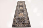 Unique Loom Taftan Collection Border Geometric Tribal Inspired Design Area Rug (2' 2 x 8' 2 Runner, Gray/ Black)