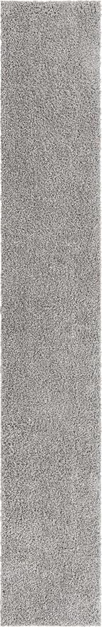 Unique Loom Davos Shag Collection Area Rug - Solid (2' 7" x 16' 5" Runner, Sterling)