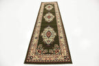 Unique Loom Reza Collection Traditional Persian Style Area Rug, 2 ft 7 in x 10 ft, Olive/Ivory