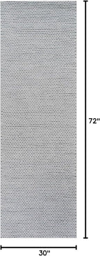 nuLOOM 2x6 Penelope Wool Braided Handmade Area Rug, Light Grey, Solid Rustic Farmhouse Style, For Bedroom, Living Room, Hallway, Entryway
