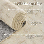 Beige Large 10x14 Area Rugs, Washable Non Slip Big Rug for Living Room Bedroom, Distressed Medallion Vintage Neutral Big Carpet Rugs for Dinig Room Family Rooms, Low Pile Thin